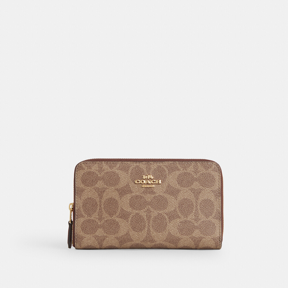 Coach Outlet Medium ID Zip Wallet In Signature Canvas